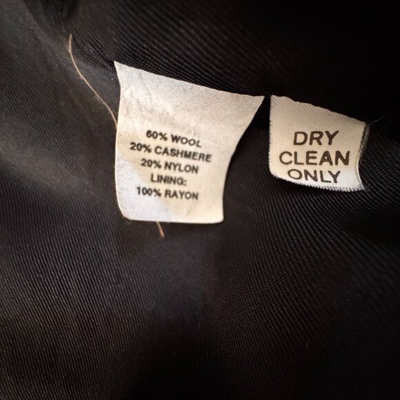 Nino Cerruti Men Wool Cashmere Blend Overcoat 46R Black SOFT Single Breasted VTG - Picture 5 of 7